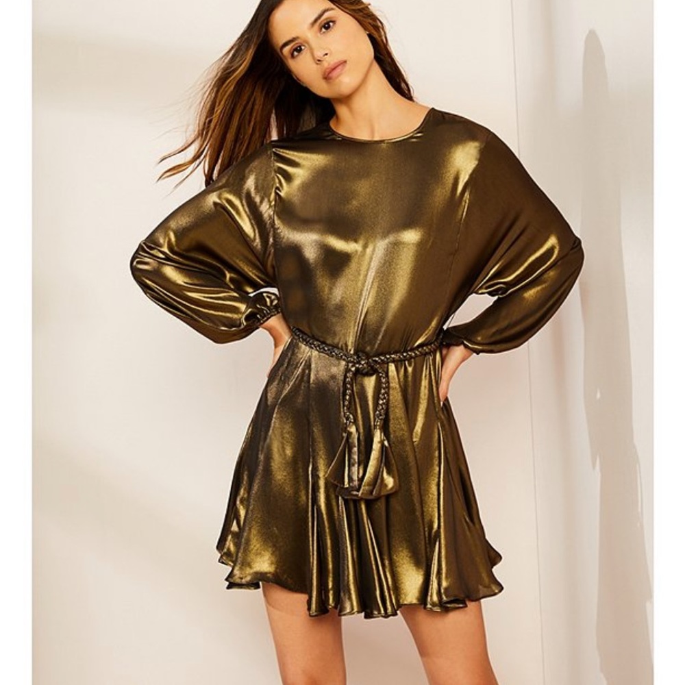 Gianni Binni Christmas dress gold size M